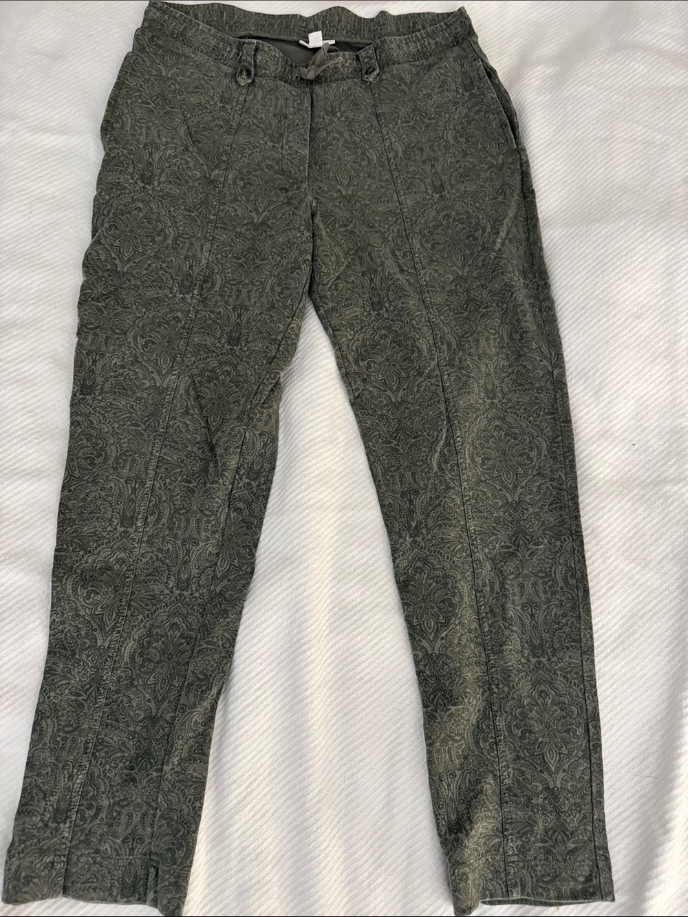 J. Jill Olive Paisley-Print Sweatpants